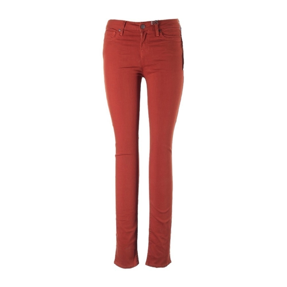 Vince Skinny Jeans 30 NWT Rust Red Orange Tencel Mid Rise Stretch Fall Classic
